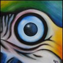 Augenblick eines Aras Acryl auf Leinwand;
30 x 30 cm